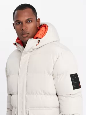 Férfi téli kabát OMBRE OM-JAHP-0208 HAMU