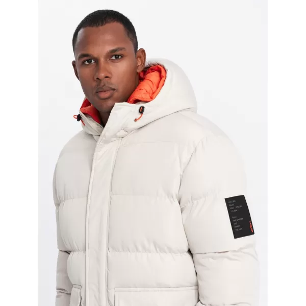  Férfi téli kabát OMBRE OM-JAHP-0208 HAMU 