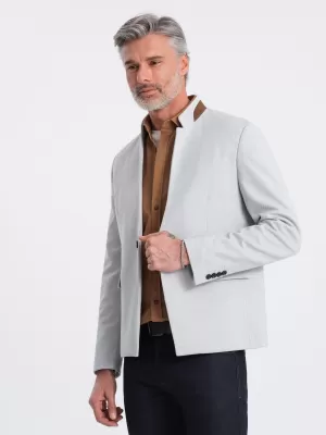 Kabát OMBRE OM-BLZB-0131 SZÜRKE MELANGE