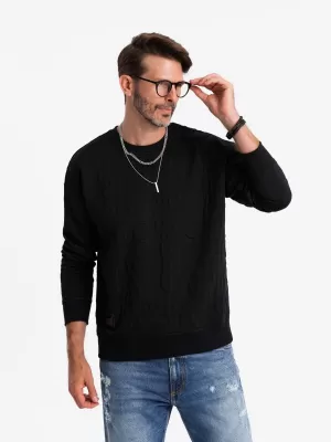 Férfi pulóver OMBRE OM-SSNZ-0164 FEKETE
