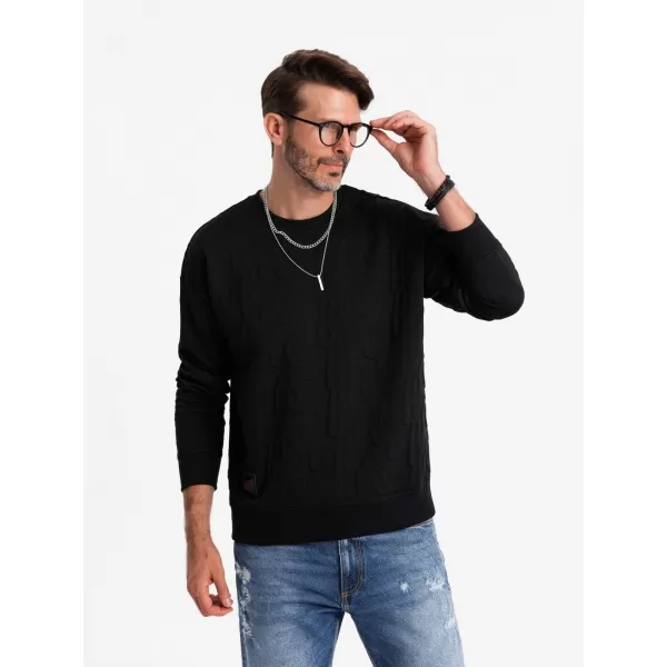  Férfi pulóver OMBRE OM-SSNZ-0164 FEKETE 