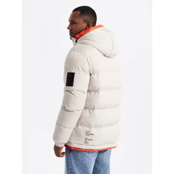  Férfi téli kabát OMBRE OM-JAHP-0208 HAMU 