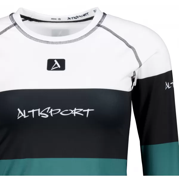  Női funkcionális termo t -póló hosszú ujjú prémium ALTISPORT VOJ/ALW051TER01 FEHÉR -ZÖLD 