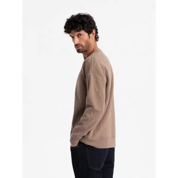  Férfi pulóver OMBRE OM-SSNZ-0164 BARNA 