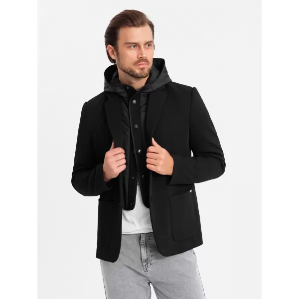  Kabát OMBRE OM-BLZB-0133 FEKETE 