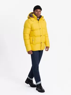 Férfi téli kabát OMBRE OM-JAHP-0205 SÁRGA