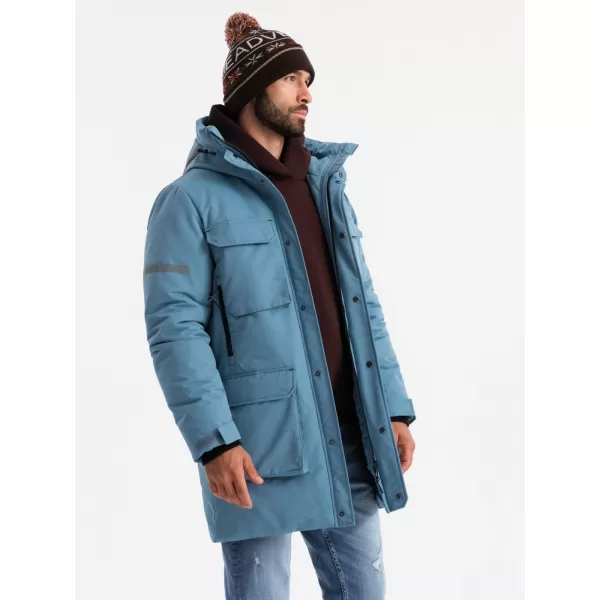  Kabát OMBRE OM-JALJ-0169 KÉK 