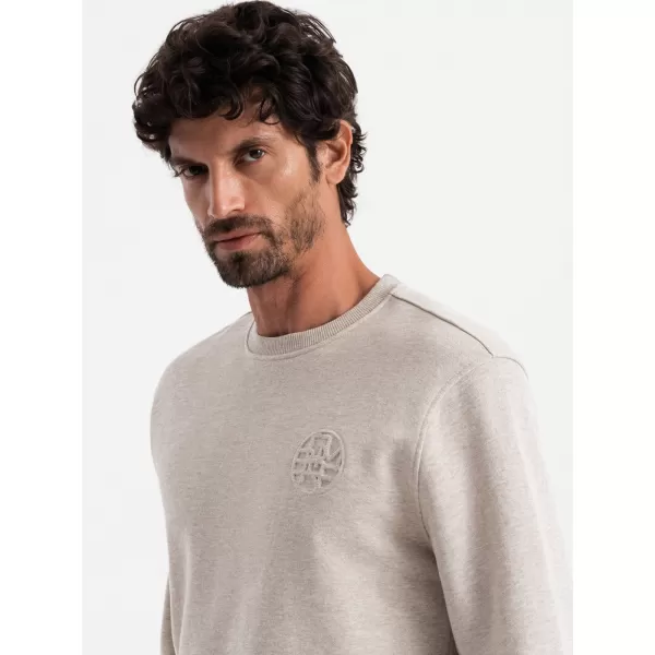  Férfi pulóver OMBRE OM-SSNZ-0163 BÉZS 