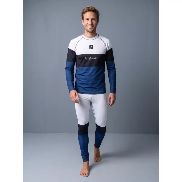  Férfi funkcionális termo t -phirt hosszú ujjú prémiummal ALTISPORT VOJ/ALM051TER01 FEHÉR -BLUE 