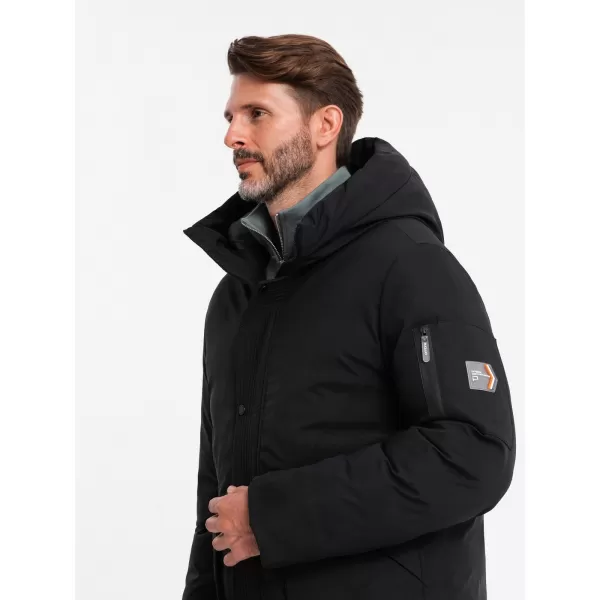  Kabát OMBRE OM-JALJ-0202 FEKETE 