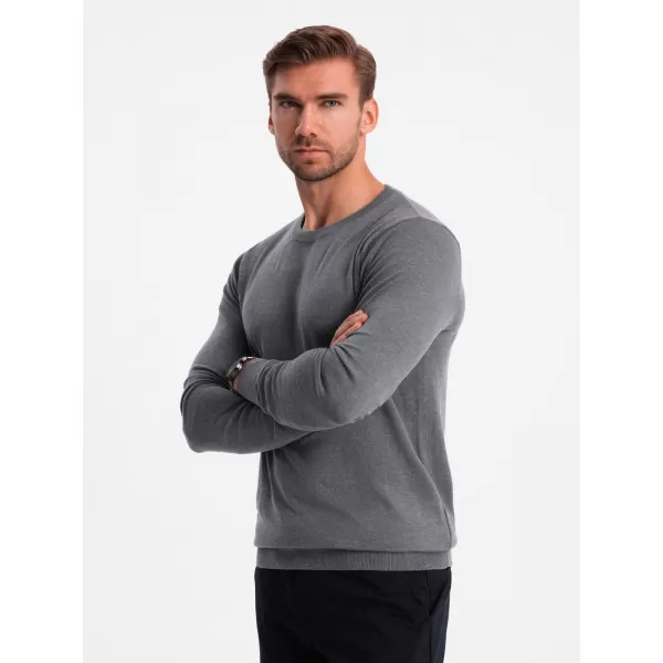  Férfi pulóver OMBRE OM-SWBS-0106 SZÜRKE MELANGE 