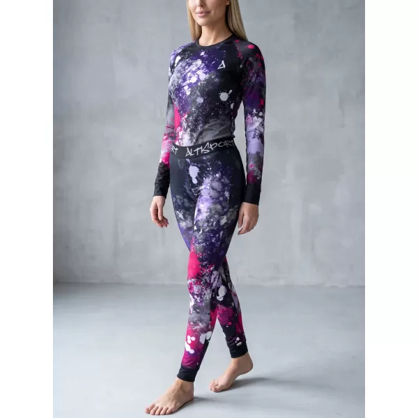  Női funkcionális termo nadrág prémium ALTISPORT VOJ/ALW055TER02 FEKETE -PINK 