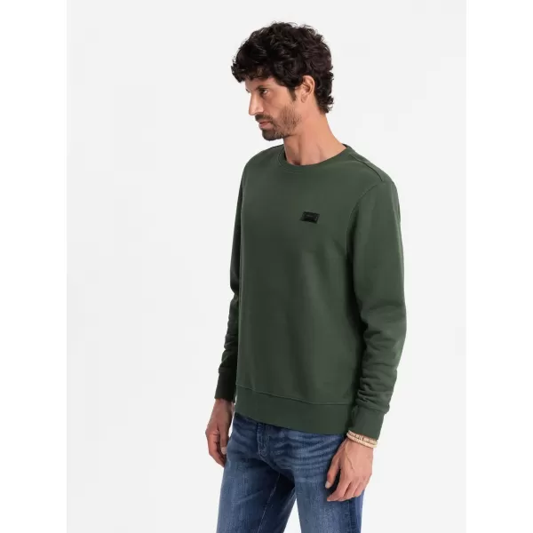  Férfi pulóver OMBRE OM-SSNZ-0136 SÖTÉTZÖLD 