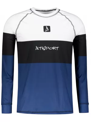 Férfi funkcionális termo t -phirt hosszú ujjú prémiummal ALTISPORT VOJ/ALM051TER01 FEHÉR -BLUE