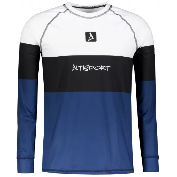  Férfi funkcionális termo t -phirt hosszú ujjú prémiummal ALTISPORT VOJ/ALM051TER01 FEHÉR -BLUE 