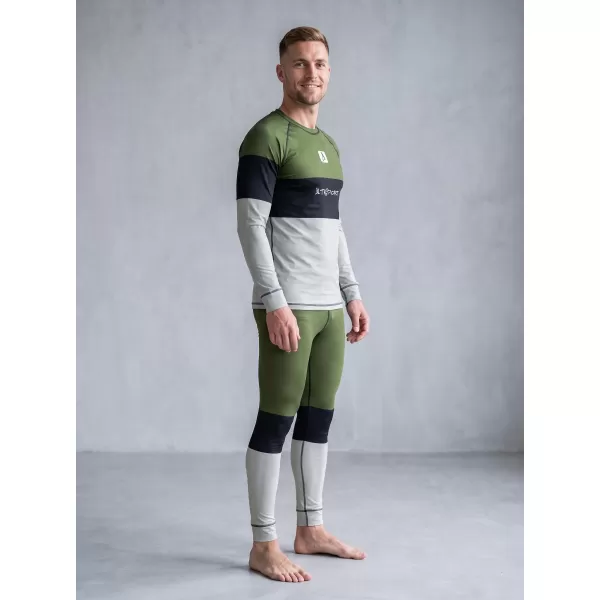  Férfi funkcionális termo t -phirt hosszú ujjú prémiummal ALTISPORT VOJ/ALM051TER01 KHAKI 
