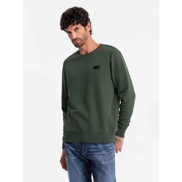  Férfi pulóver OMBRE OM-SSNZ-0136 SÖTÉTZÖLD 