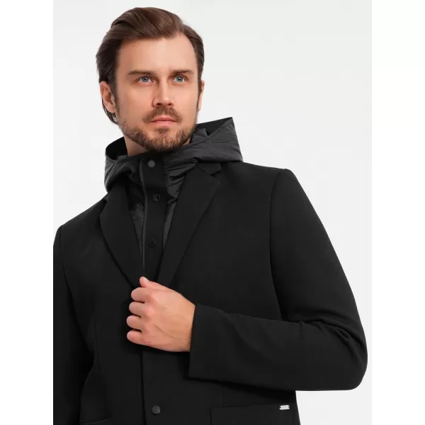  Kabát OMBRE OM-BLZB-0133 FEKETE 