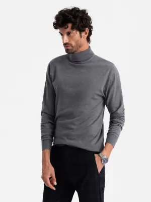 Férfi pulóver OMBRE OM-SWTN-0101 SZÜRKE MELANGE
