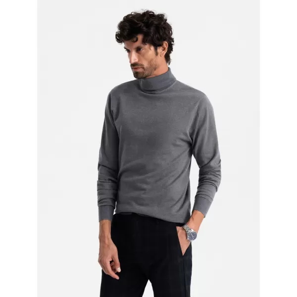  Férfi pulóver OMBRE OM-SWTN-0101 SZÜRKE MELANGE 