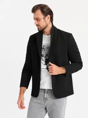 Kabát OMBRE OM-BLZB-0133 FEKETE