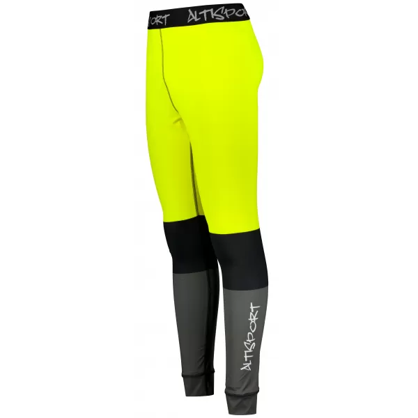  Férfi funkcionális termo nadrág prémium ALTISPORT VOJ/ALM051TER02 NEON SÁRGA/SZÜRKE 