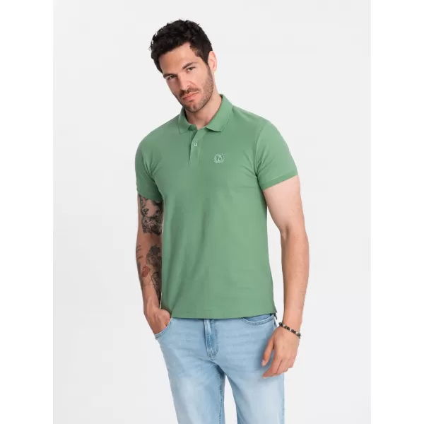  Mens t -phirt gallérral OMBRE OM-POBS-0100 ZÖLD 
