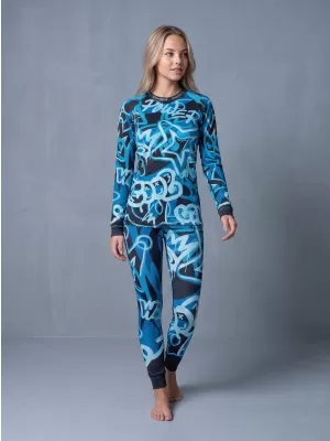 Női funkcionális termo nadrág prémium ALTISPORT VOJ/ALW054TER02 FEKETE -BLUE