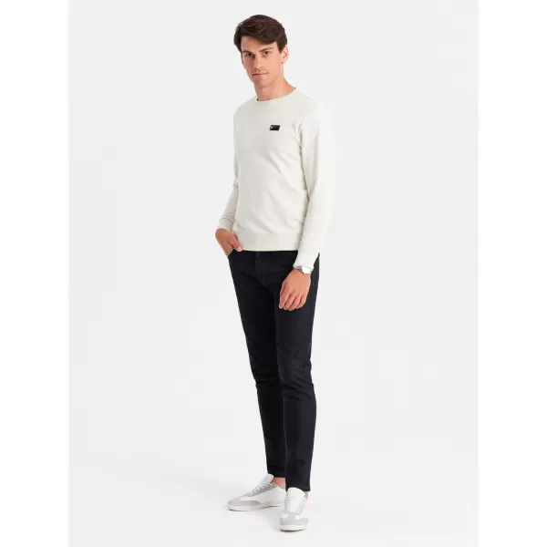  Férfi pulóver OMBRE OM-SSNZ-0136 KRÉM 