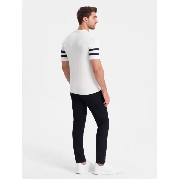 Mens t -phirt gallérral OMBRE OM-POSS-0118 FEHÉR 