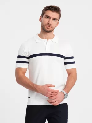 Mens t -phirt gallérral OMBRE OM-POSS-0118 FEHÉR