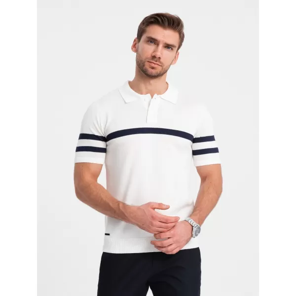  Mens t -phirt gallérral OMBRE OM-POSS-0118 FEHÉR 