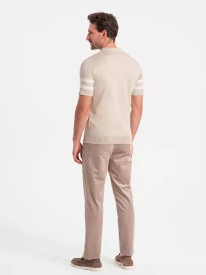 Mens t -phirt gallérral OMBRE OM-POSS-0118 BÉZS