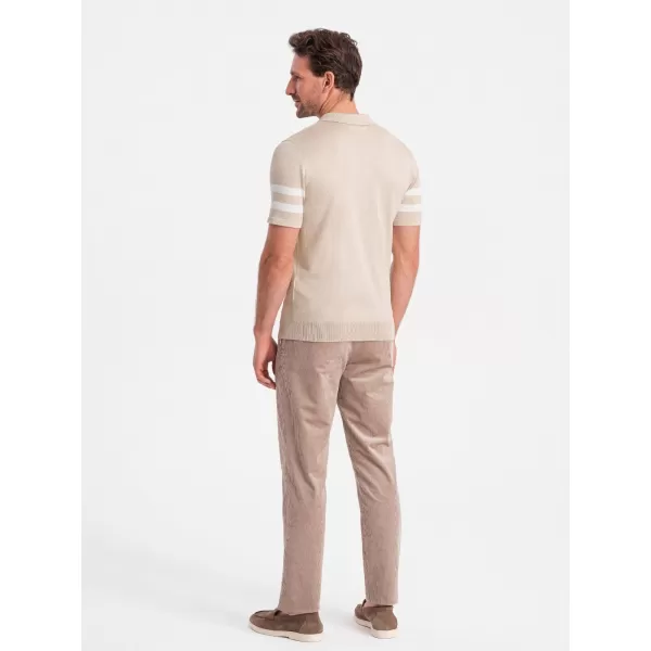  Mens t -phirt gallérral OMBRE OM-POSS-0118 BÉZS 