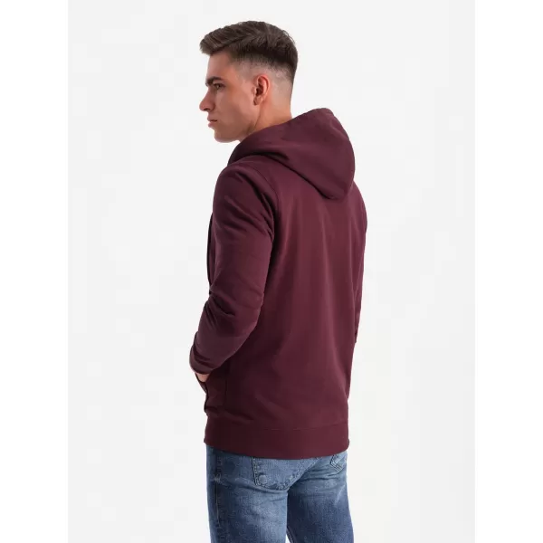  Férfi pulóver OMBRE OM-SSBZ-0160 GESZTENYEBARNA 