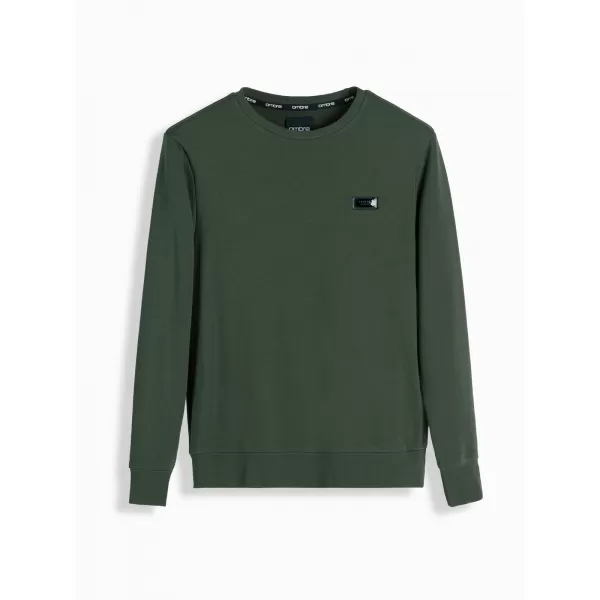  Férfi pulóver OMBRE OM-SSNZ-0136 SÖTÉTZÖLD 