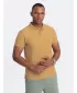 Mens t -phirt gallérral OMBRE OM-POBS-0100 MUSTÁR