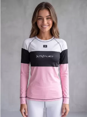 Női funkcionális termo t -póló hosszú ujjú prémium ALTISPORT VOJ/ALW051TER01 FEHÉR -PINK