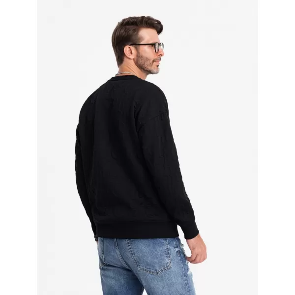  Férfi pulóver OMBRE OM-SSNZ-0164 FEKETE 