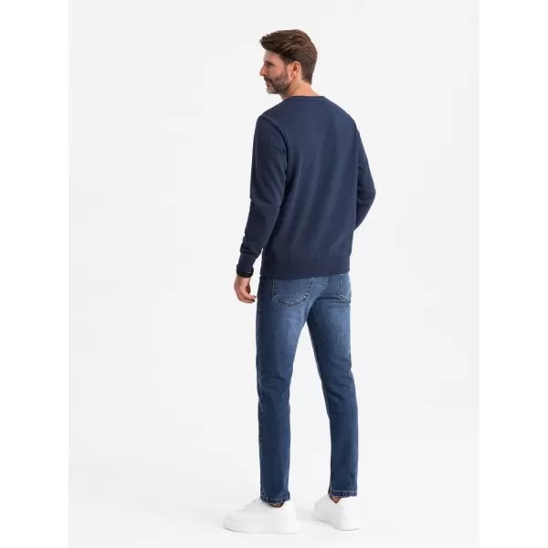  Férfi pulóver OMBRE OM-SSNZ-0134 SÖTÉTKÉK 