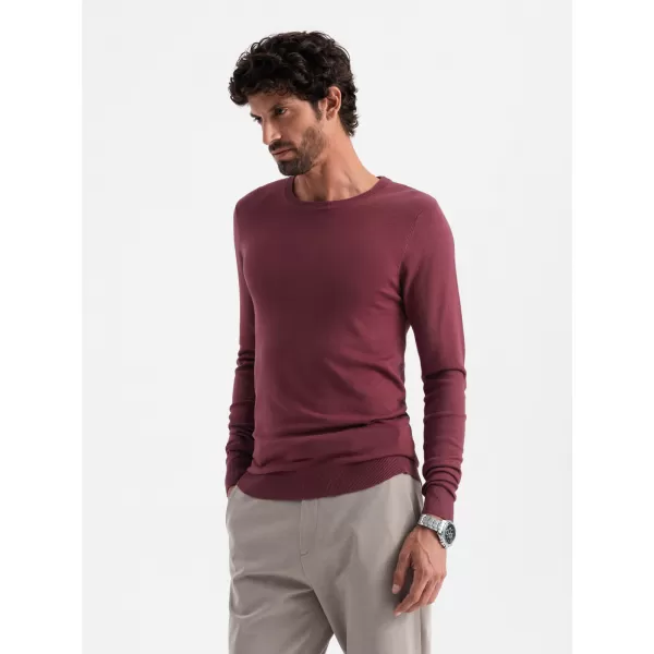  Férfi pulóver OMBRE OM-SWBS-0106 BURGUNDIA 