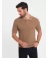 Mens t -phirt gallérral OMBRE OM-POSS-0117 VILÁGOSBARNA