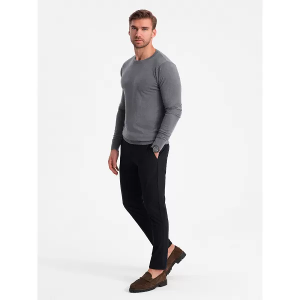  Férfi pulóver OMBRE OM-SWBS-0106 SZÜRKE MELANGE 
