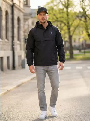 Férfi széldzseki a feje fölött ALTISPORT BYB/ALM002B3162 FEKETE