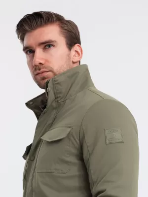 Kabát OMBRE OM-JALP-0167 KHAKI