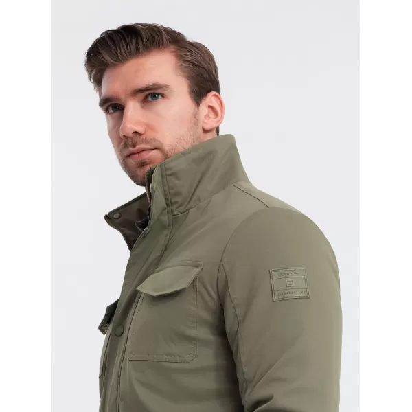  Kabát OMBRE OM-JALP-0167 KHAKI 
