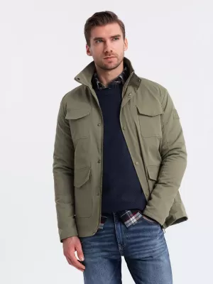 Kabát OMBRE OM-JALP-0167 KHAKI