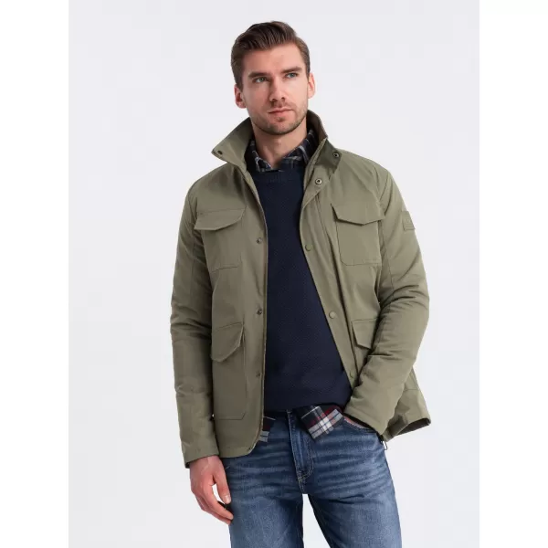  Kabát OMBRE OM-JALP-0167 KHAKI 