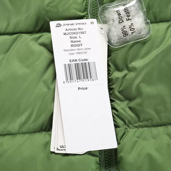  Férfi téli tollkabát ALPINE PRO ROGIT MJCD621 ZÖLD 