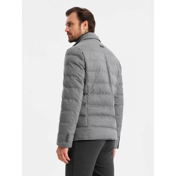  Kabát OMBRE OM-JALP-0170 SZÜRKE 